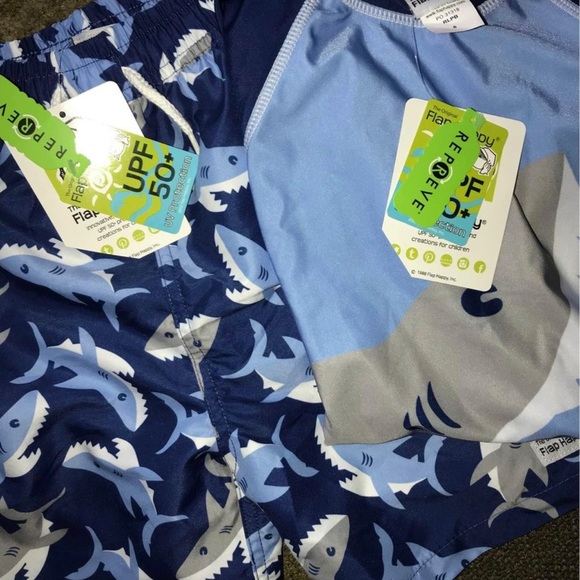 New Boys Flap Happy Bathing Suit Set-Size 6 (Top/Bottom) - Picture 6 of 7